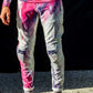 Pantalone Black Crew bianco/rosa