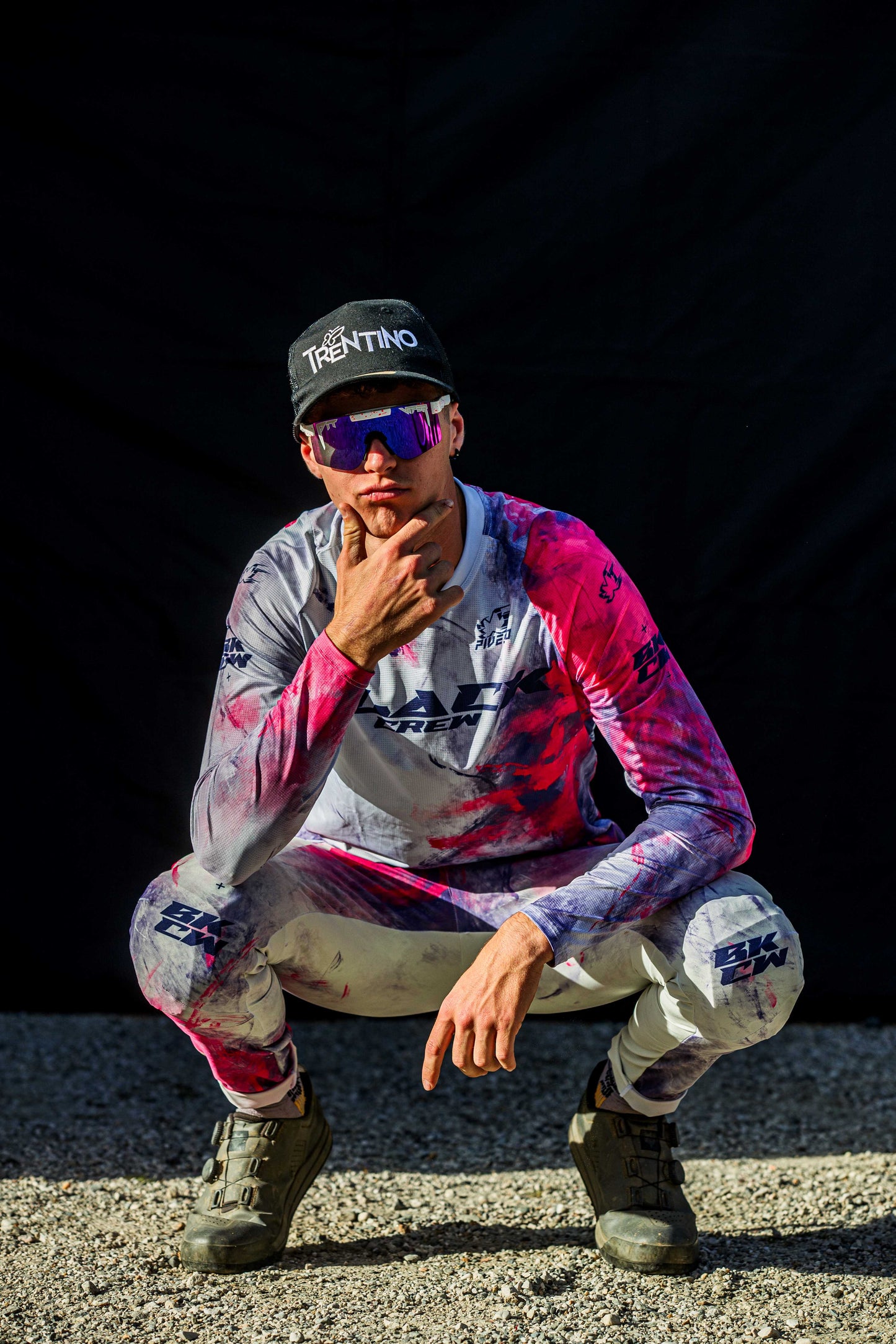 Maglia Black Crew bianco/rosa