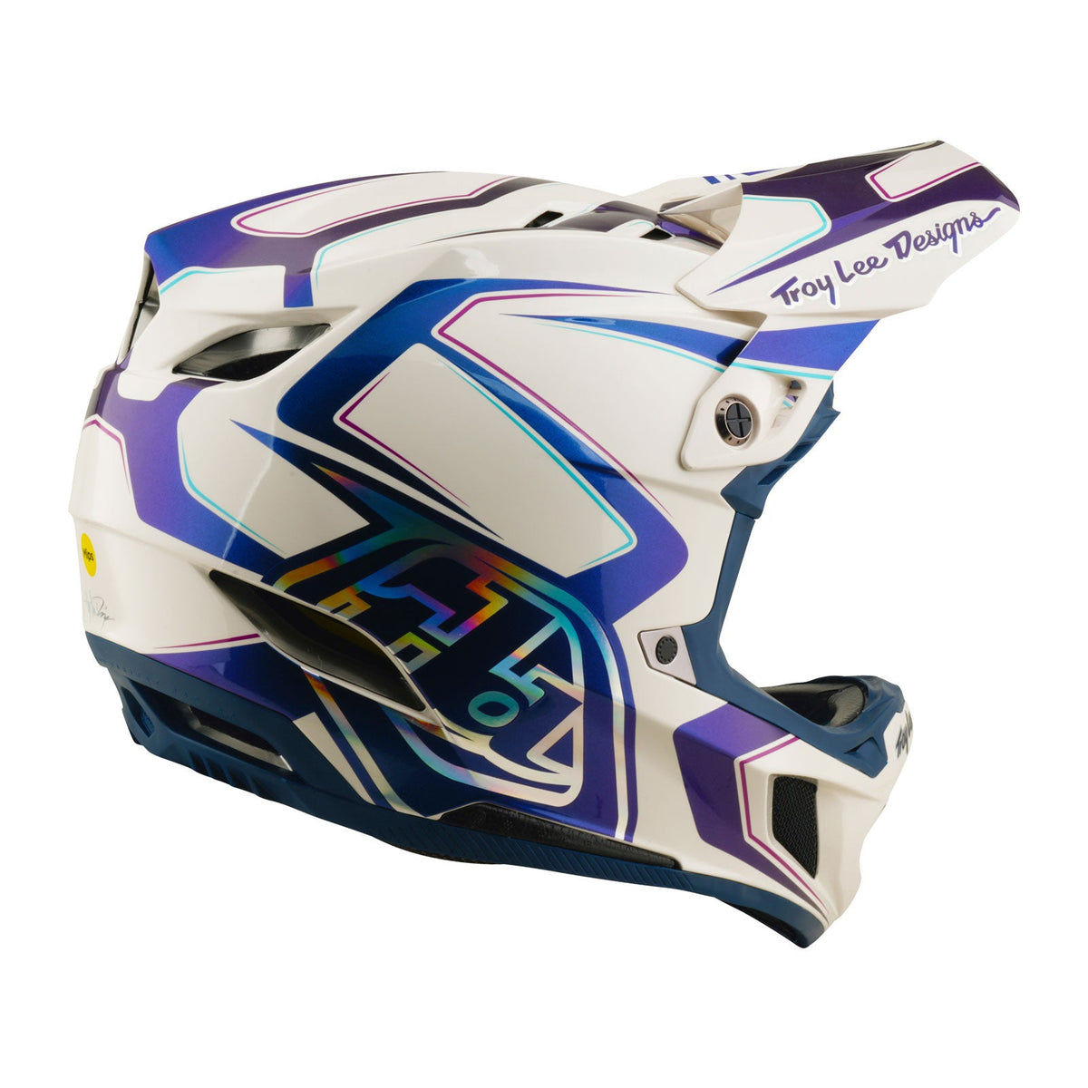 Troy Lee Designs D4 Composite Flared White / Indigo – vista 2