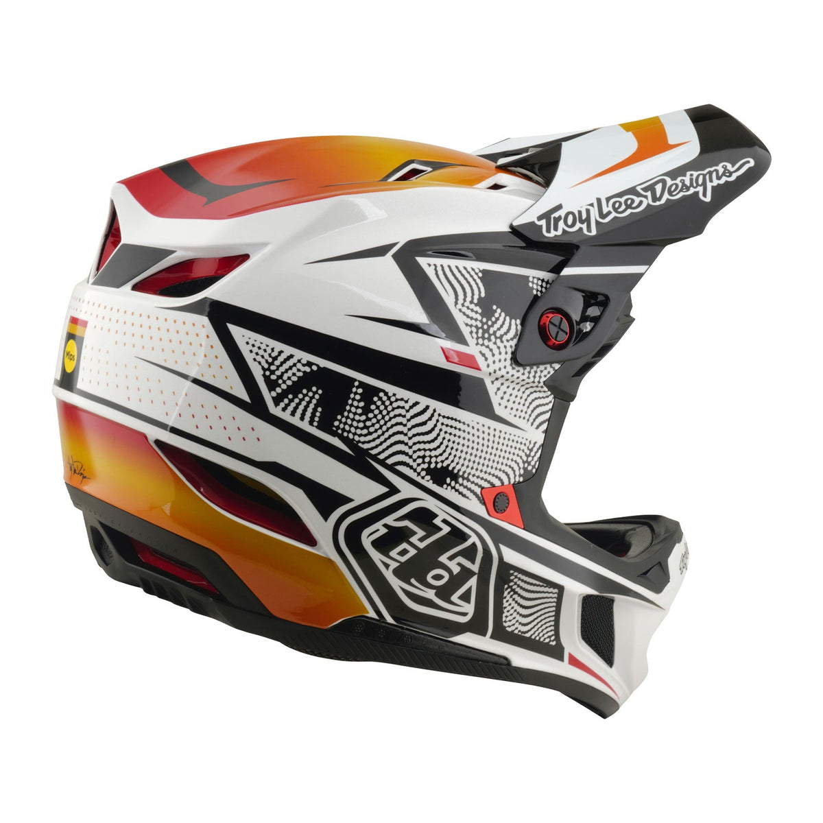 Troy Lee Designs D4 Composite Lined Up White – vista 2