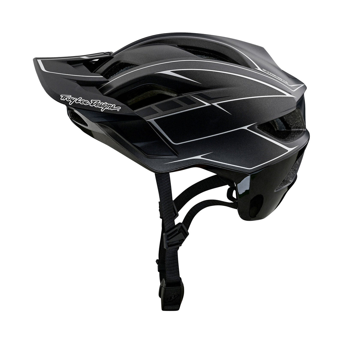 Troy Lee Designs Flowline SE MIPS Pinstripe Charcoal / Black – vista 1