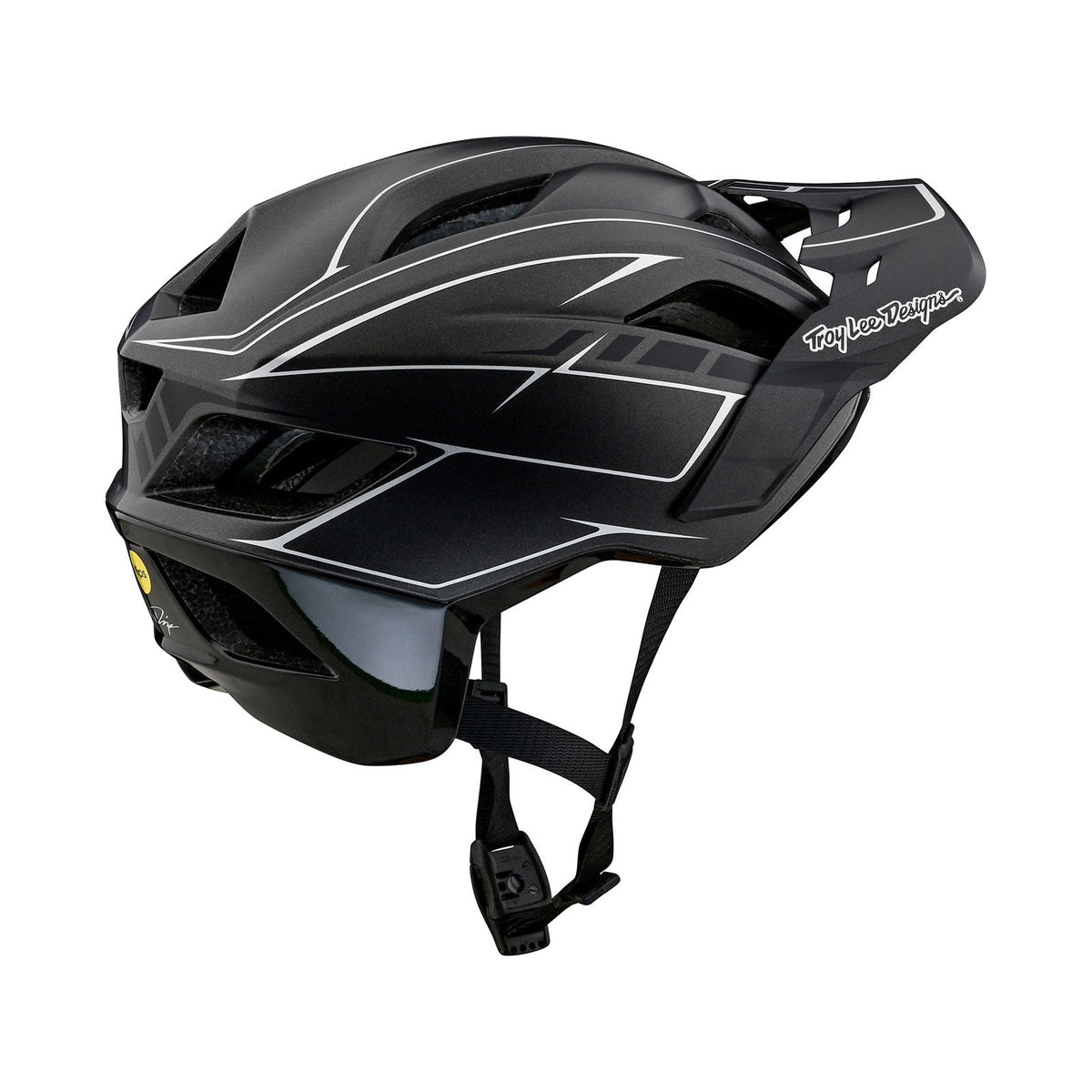 Troy Lee Designs Flowline SE MIPS Pinstripe Charcoal / Black – vista 2